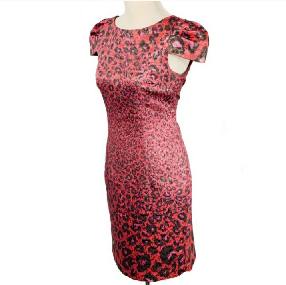 Giambattista Valli Metallic Cheetah print dress, size 2 - Picture 2 of 9